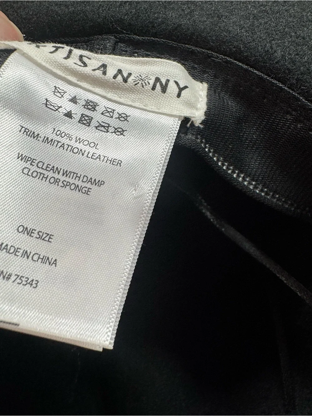 Artisan Ny Black Wide-Brim Felt Hat with Gold Accent